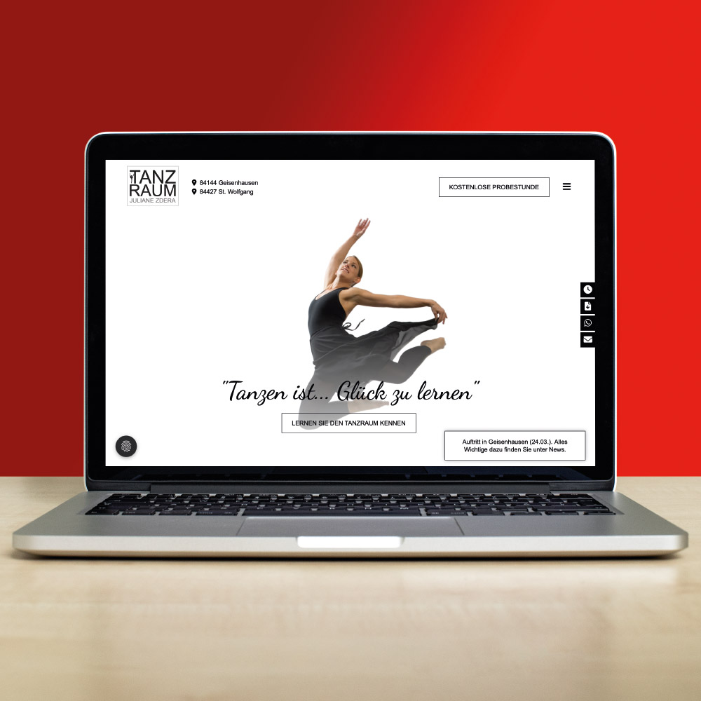 Webdesign für den Tanzraum Geisenhausen / St. Wolfgang